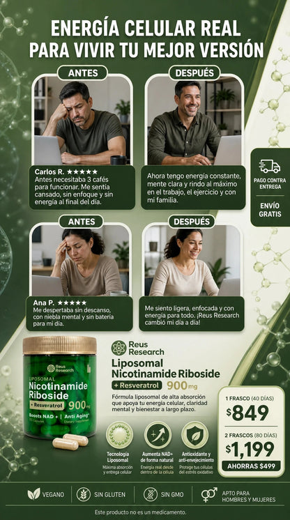 Nicotinamida Ribosida Liposomal - Apoyo Antienvejecimiento - Imagen 2
